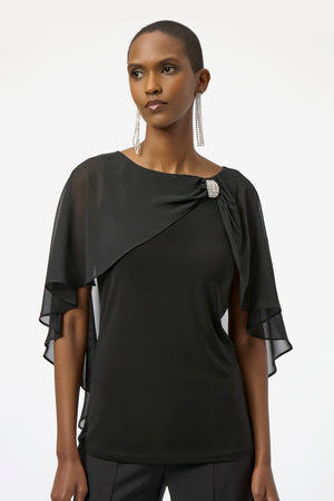 Joseph Ribkoff Winter 2025-254021-11-Top-Black - The Coach Pyramids