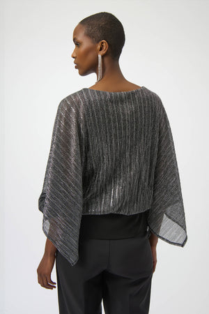 Joseph Ribkoff Winter 2025-254026-196-Top-Black/Silver - The Coach Pyramids