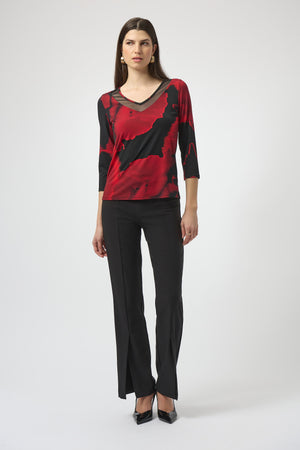 Joseph Ribkoff Winter 2025-254095-250-Top-Black/Red - The Coach Pyramids