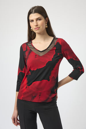 Joseph Ribkoff Winter 2025-254095-250-Top-Black/Red - The Coach Pyramids