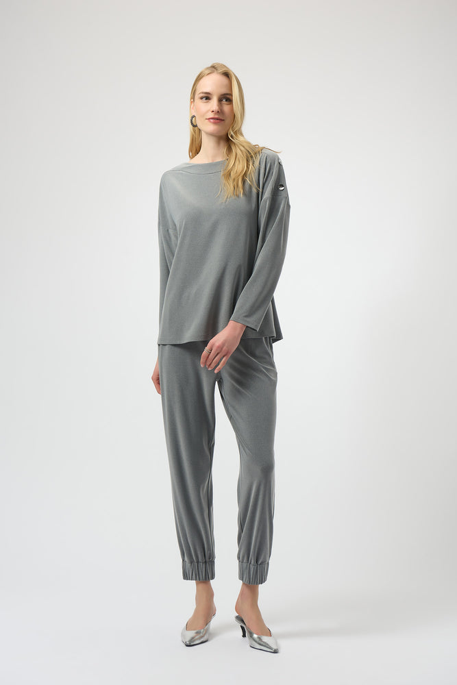 Joseph Ribkoff Winter 2025-254115-2988-Top-Grey Melange - The Coach Pyramids