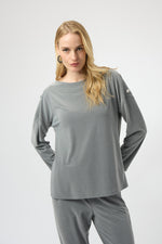 Joseph Ribkoff Winter 2025-254115-2988-Top-Grey Melange - The Coach Pyramids