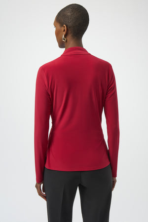 Joseph Ribkoff Winter 2025-254117-4435-Top-Deep Cherry - The Coach Pyramids