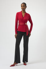 Joseph Ribkoff Winter 2025-254117-4435-Top-Deep Cherry - The Coach Pyramids