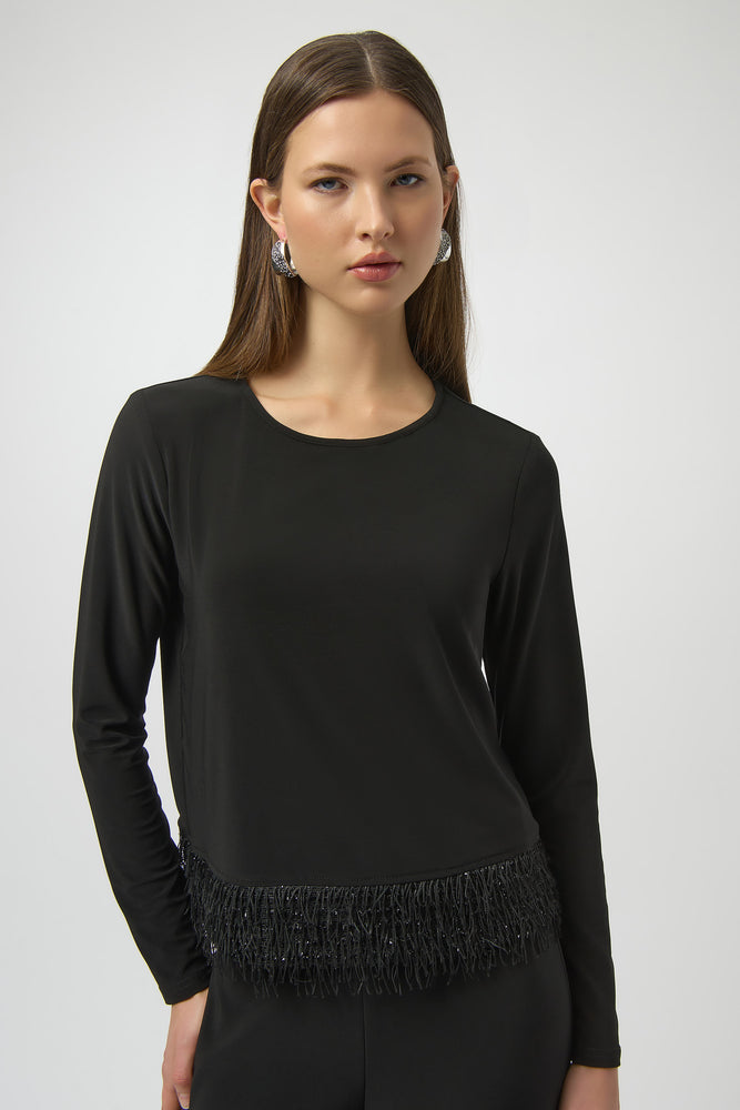 Joseph Ribkoff Winter 2025-254148-11-Top-Black - The Coach Pyramids