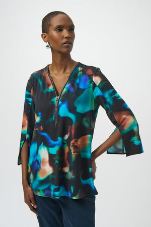 Joseph Ribkoff Winter 2025-254204-178-Tunic-Black/Multi - The Coach Pyramids