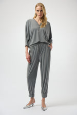 Joseph Ribkoff Winter 2025-254205-2988-Top-Grey Melange - The Coach Pyramids