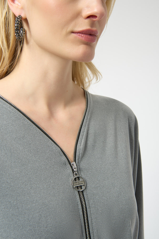 Joseph Ribkoff Winter 2025-254205-2988-Top-Grey Melange - The Coach Pyramids