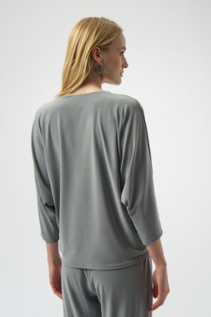 Joseph Ribkoff Winter 2025-254205-2988-Top-Grey Melange - The Coach Pyramids