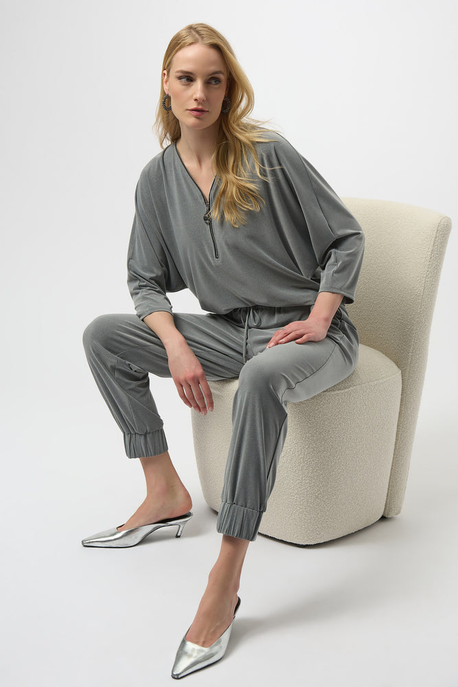 Joseph Ribkoff Winter 2025-254205-2988-Top-Grey Melange - The Coach Pyramids