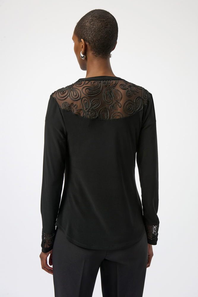 Joseph Ribkoff Winter 2025-254213-11-Tunic-Black - The Coach Pyramids