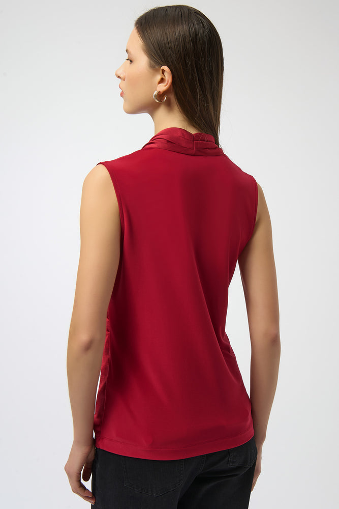 Joseph Ribkoff Winter 2025-254215-4435-Top-Deep Cherry - The Coach Pyramids