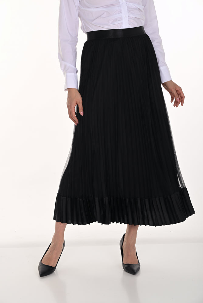 Frank Lyman Fall 2025-254894-100-Knit Skirt-Black - The Coach Pyramids
