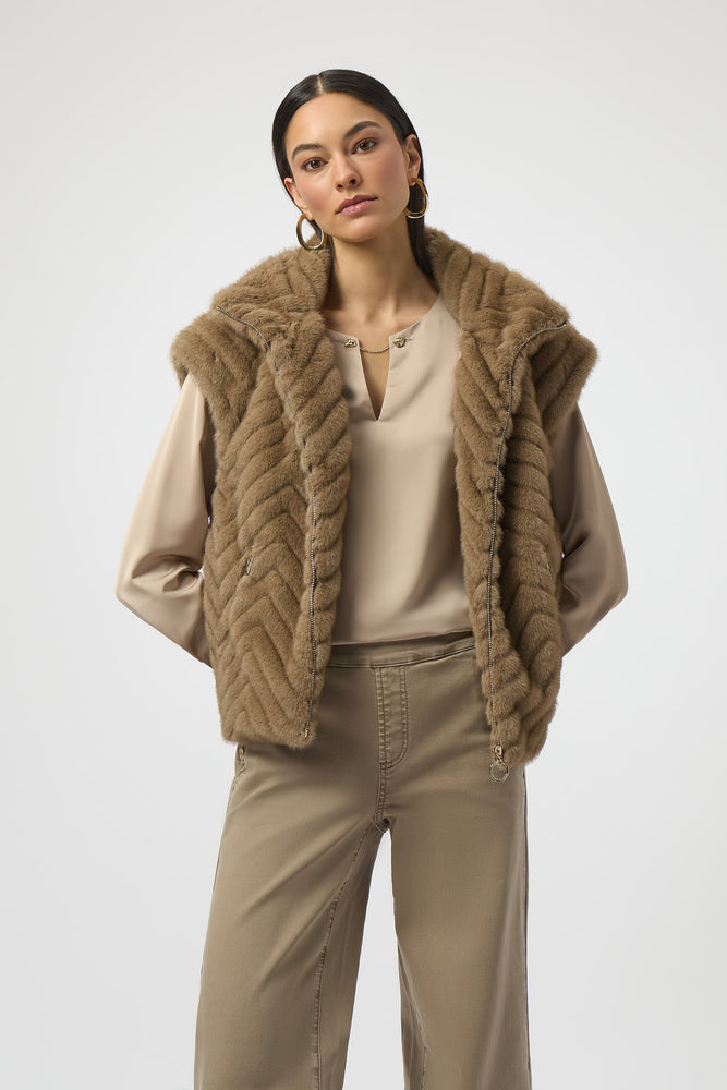 Joseph Ribkoff Winter 2025-254906-4463-Vest-Mink - The Coach Pyramids