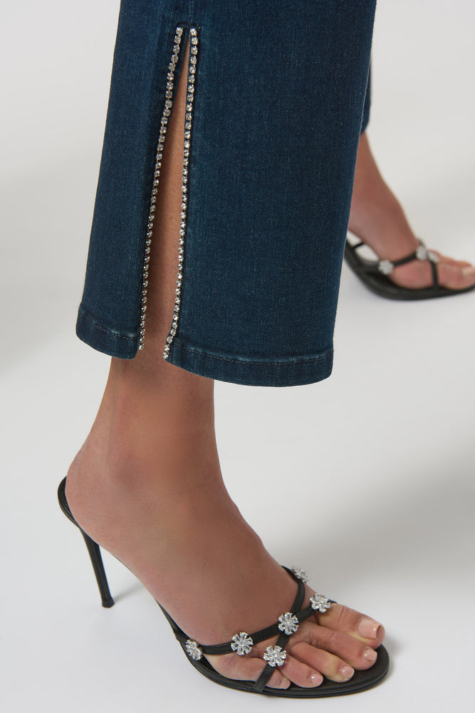 Joseph Ribkoff Winter 2025-254917-3302-Pant-Dark Denim Blue - The Coach Pyramids