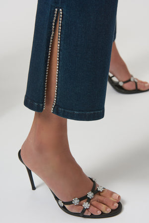 Joseph Ribkoff Winter 2025-254917-3302-Pant-Dark Denim Blue - The Coach Pyramids