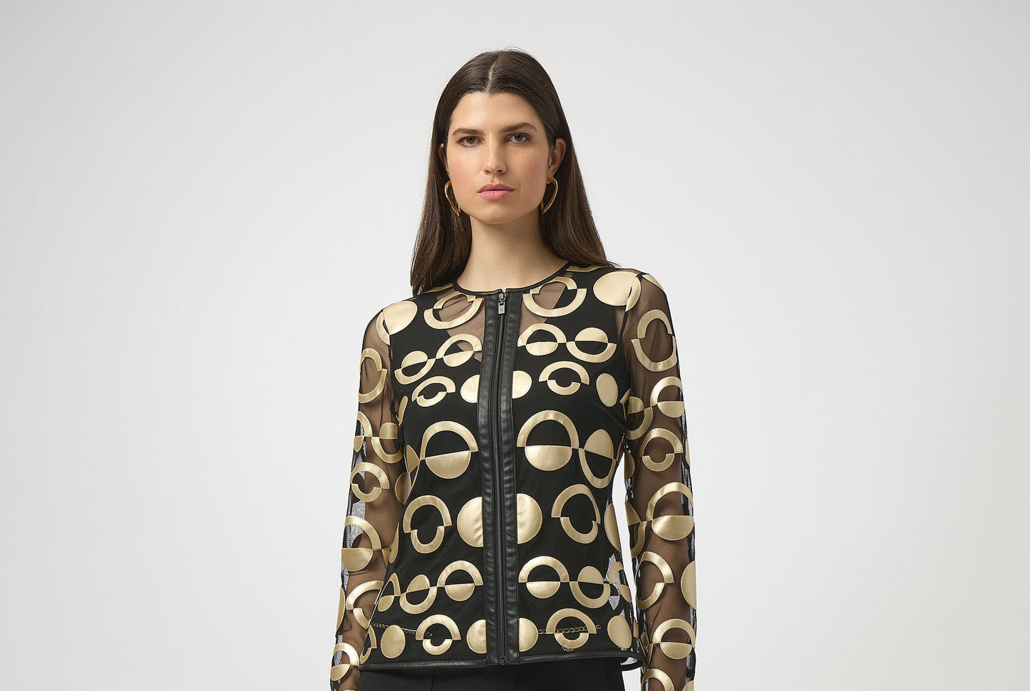 Joseph Ribkoff Winter 2025-254923-291-Jacket-Gold/Black - The Coach Pyramids