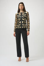 Joseph Ribkoff Winter 2025-254923-291-Jacket-Gold/Black - The Coach Pyramids