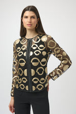 Joseph Ribkoff Winter 2025-254923-291-Jacket-Gold/Black - The Coach Pyramids