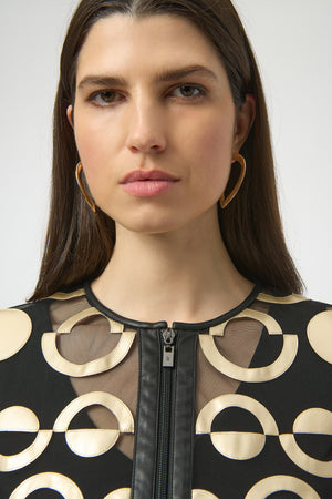 Joseph Ribkoff Winter 2025-254923-291-Jacket-Gold/Black - The Coach Pyramids