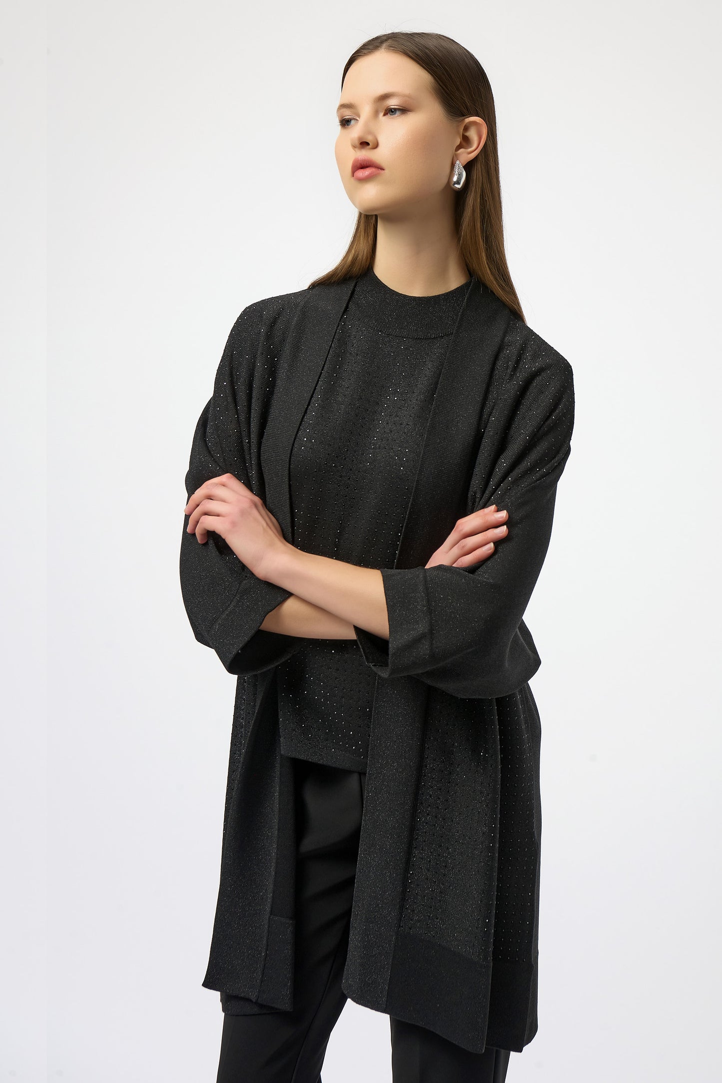 Joseph Ribkoff Winter 2025-254937-278-Cover Up-Black/Black - The Coach Pyramids