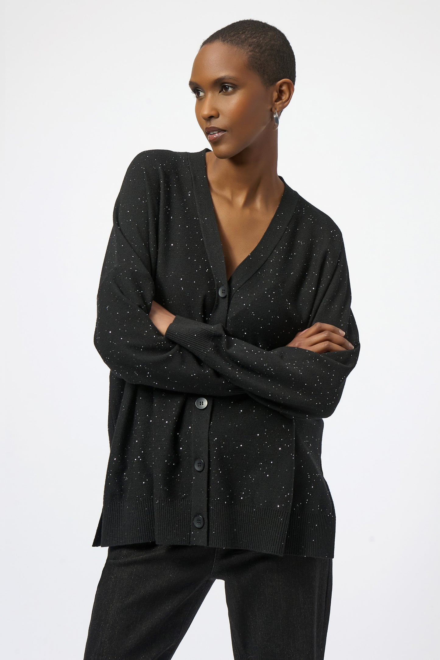 Joseph Ribkoff Winter 2025-254939-11-Cover Up-Black - The Coach Pyramids