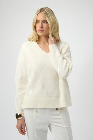 Joseph Ribkoff Winter 2025-254949-3984-Top-Winter White - The Coach Pyramids