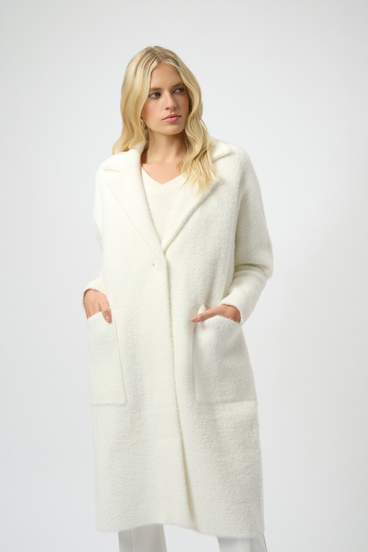 Joseph Ribkoff Winter 2025-254954-3984-Coat-Winter White - The Coach Pyramids