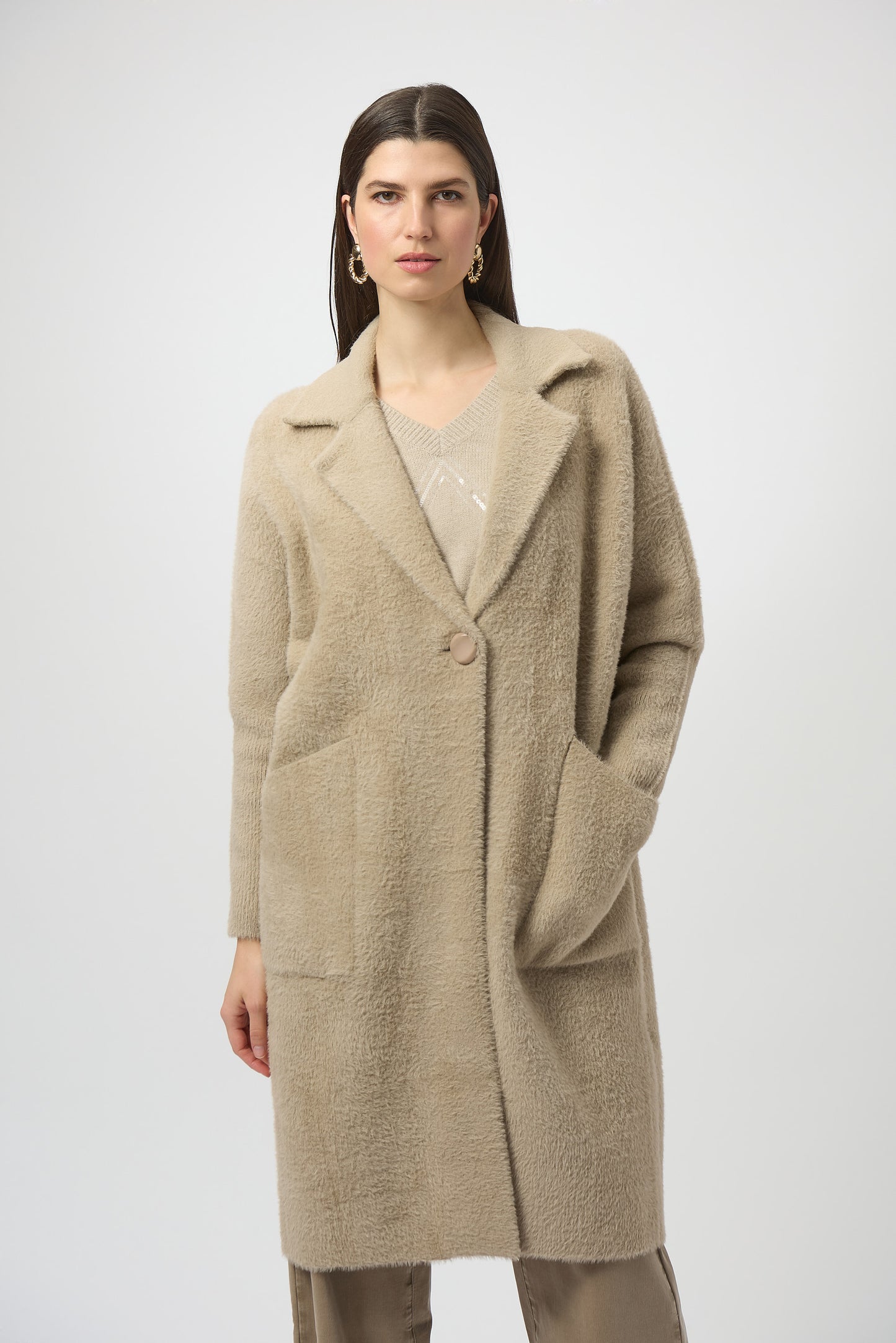 Joseph Ribkoff Winter 2025-254954-4455-Coat-Fawn - The Coach Pyramids