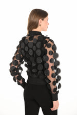 Frank Lyman Fall 2025-254959-100-Knit Jacket-Black - The Coach Pyramids