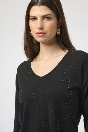 Joseph Ribkoff Winter 2025-254966-11-Top-Black - The Coach Pyramids