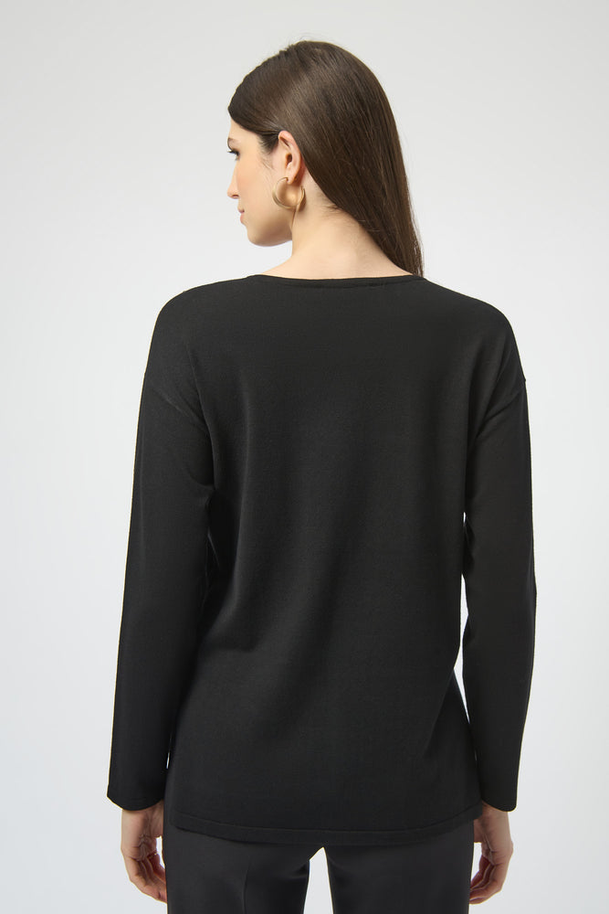 Joseph Ribkoff Winter 2025-254966-11-Top-Black - The Coach Pyramids
