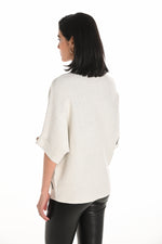 Frank Lyman Fall 2025-254969-2002-Knit Top-White/Black - The Coach Pyramids