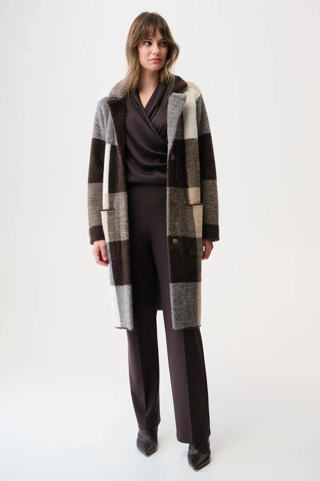 Joseph Ribkoff-254975 -Coat- Mocha Multi - The Coach Pyramids