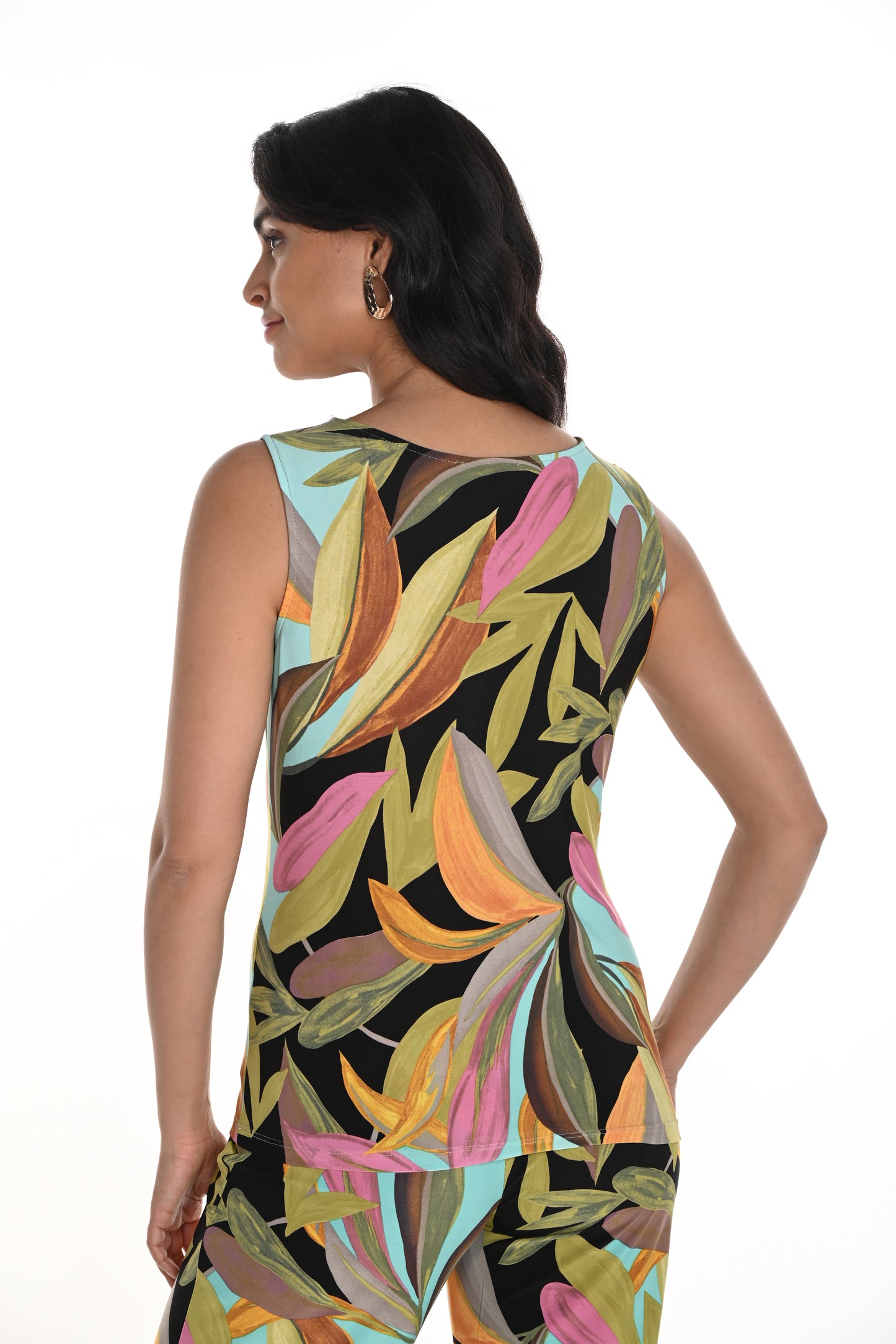 Frank Lyman Spring 2025-256236-3123-Knit Top-Aqua/Pink - The Coach Pyramids