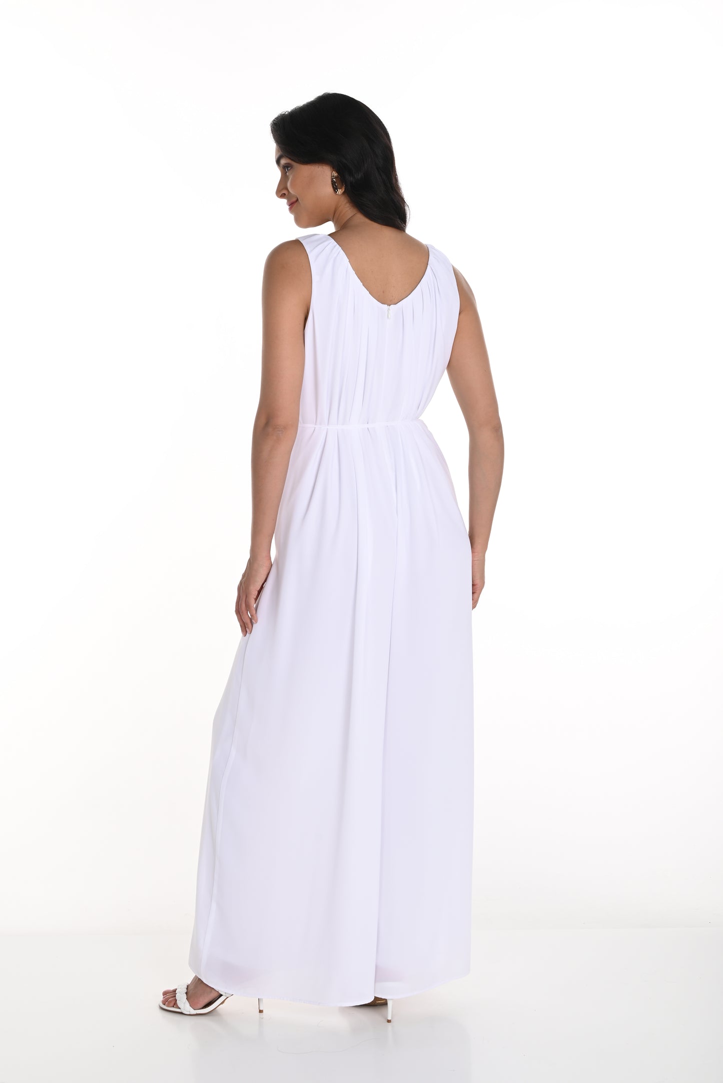 Frank Lyman Spring 2025-256257-201-Woven Jumpsuit-Off White - The Coach Pyramids