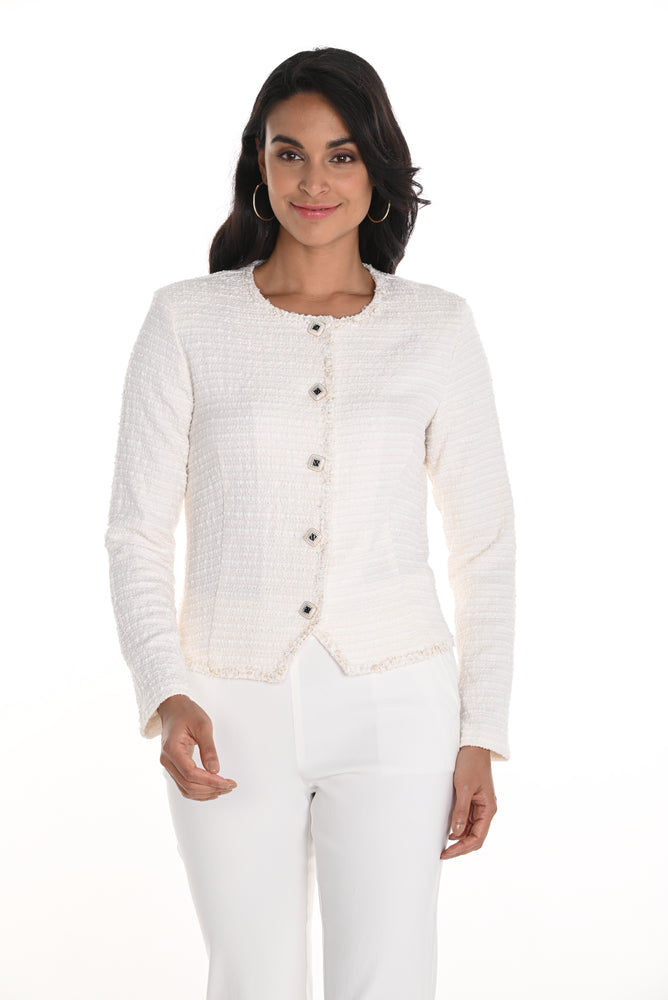 Frank Lyman Spring 2025-256340-201-Woven Jacket-Off White