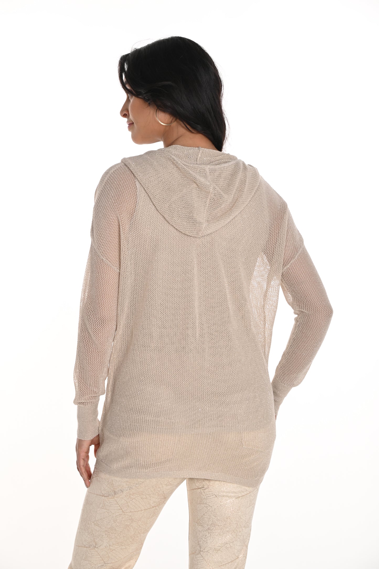 Frank Lyman Spring 2025-256709U-901-Knit Cardigan-Beige - The Coach Pyramids