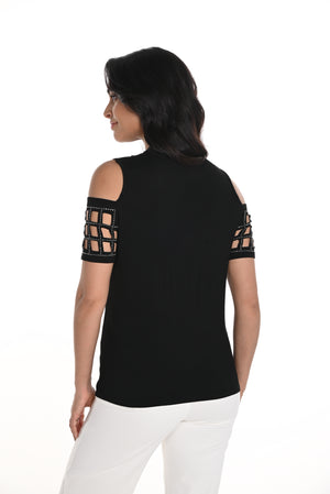 Frank Lyman Spring 2025-256711U-100-Knit Top-Black