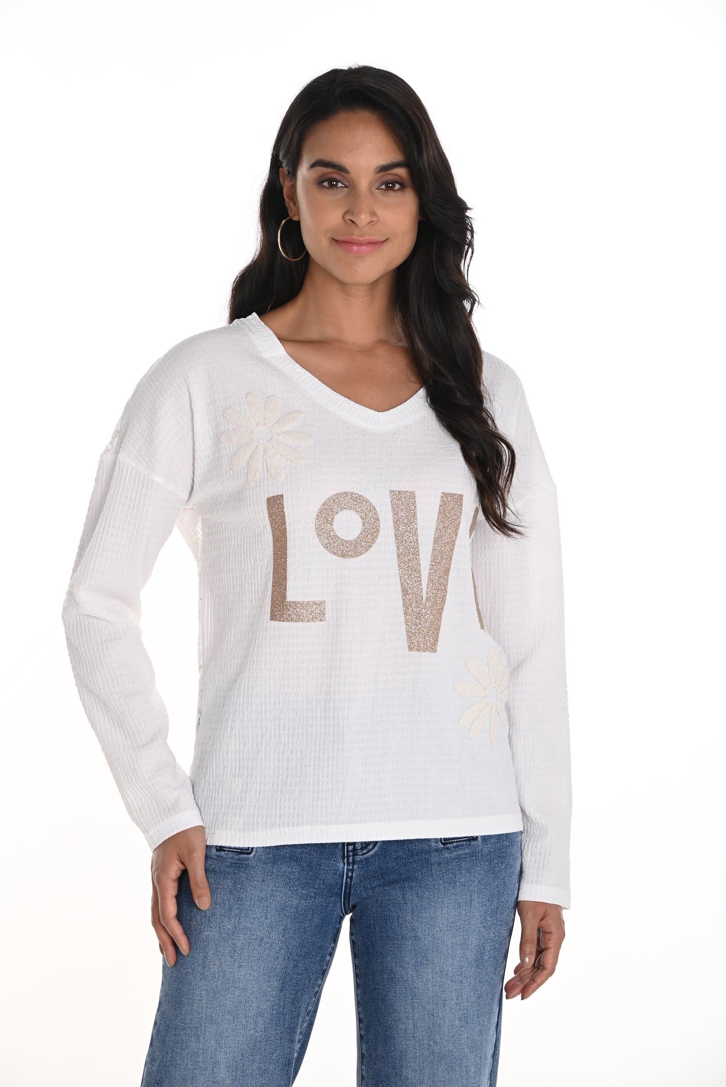 Frank Lyman Spring 2025-256729U-201-Woven Top-Off White - The Coach Pyramids