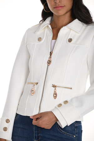 Frank Lyman Spring 2025-256748U-201-Woven Jacket-Off White