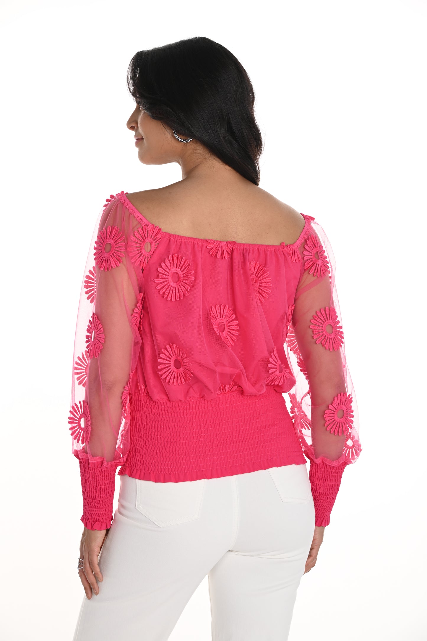 Frank Lyman Spring 2025-256764U-417-Knit Top-Fuchsia - The Coach Pyramids