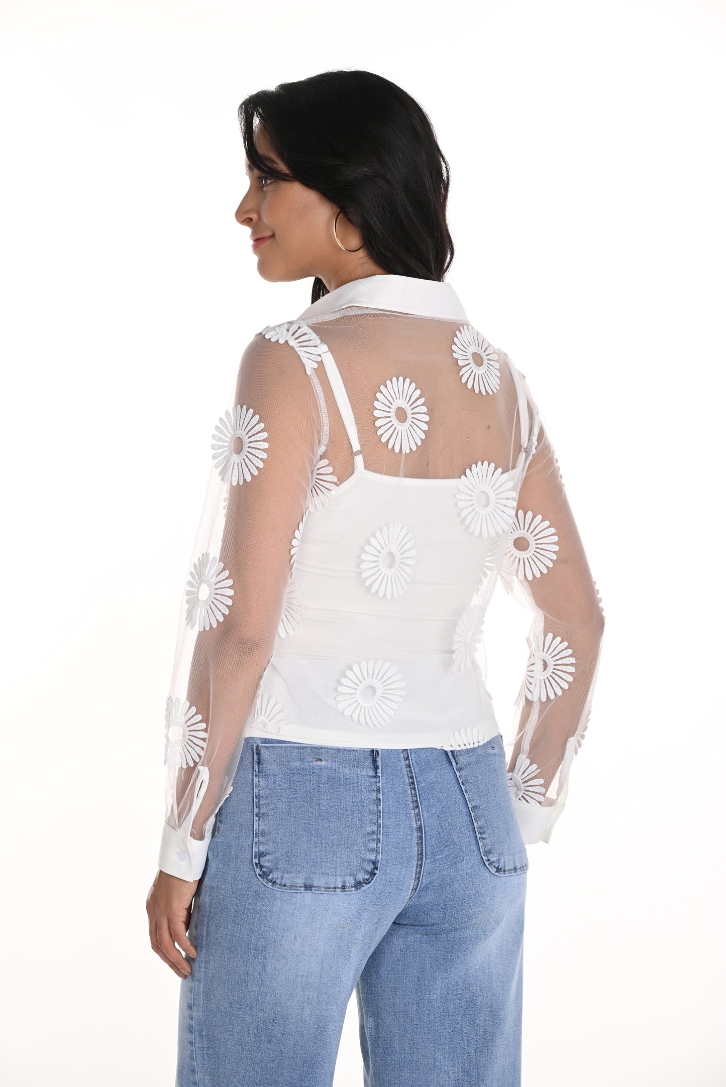 Frank Lyman Spring 2025-256765U-201-Knit Top W/Cami-Off White - The Coach Pyramids