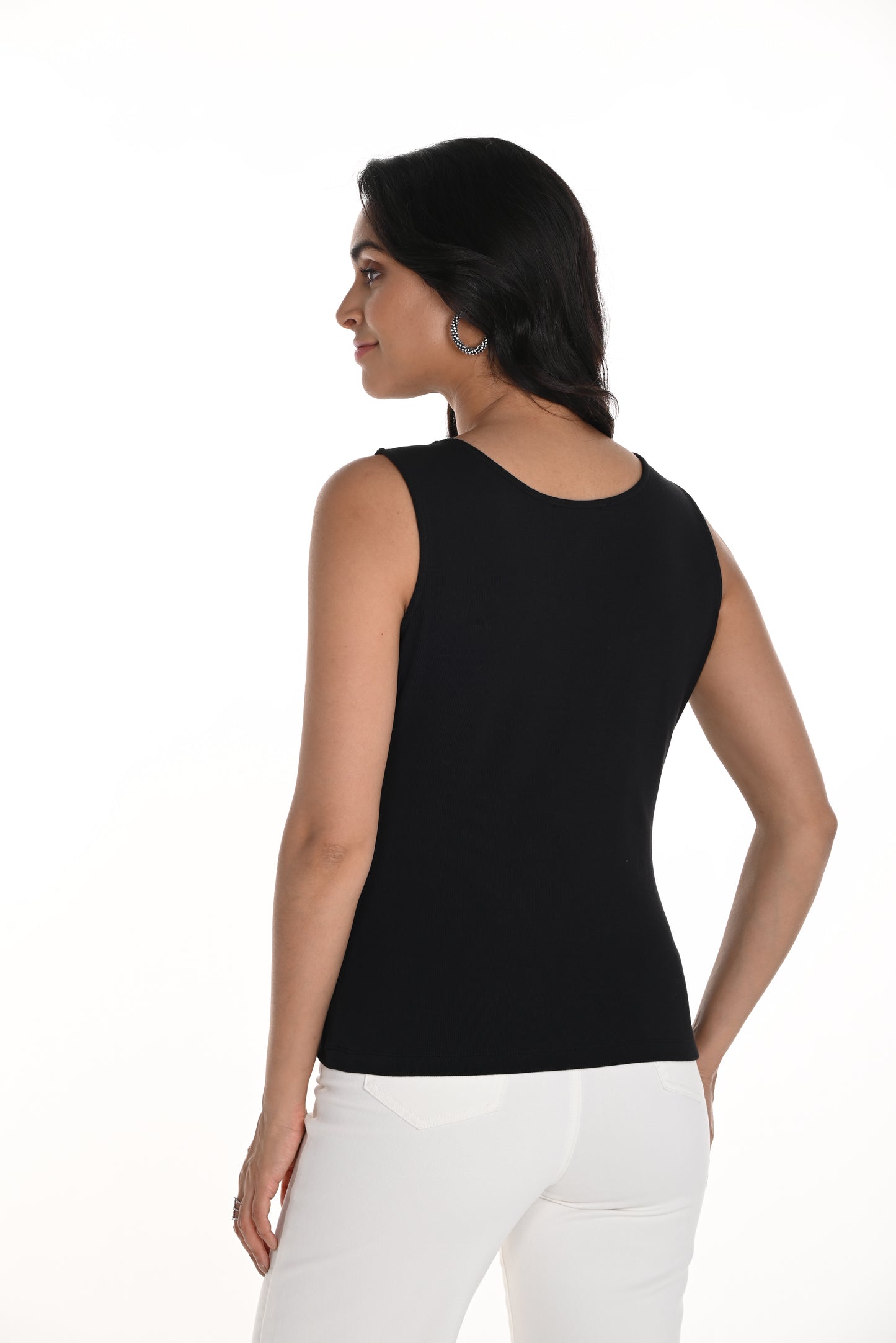 Frank Lyman Spring 2025-256773U-100-Knit Top-Black - The Coach Pyramids