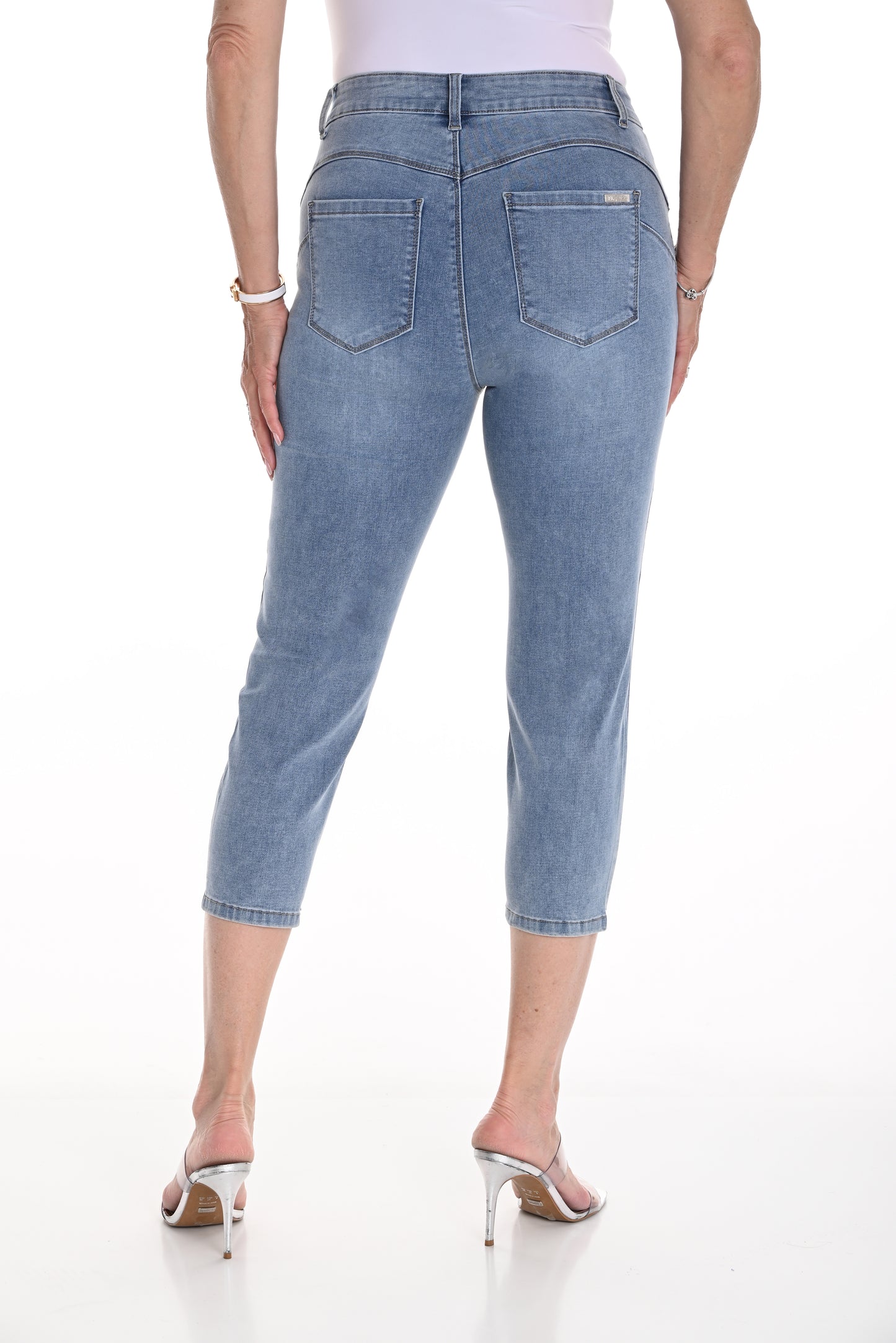 Frank Lyman Spring 2025-256823U-305-Woven Denim Pant-Blue - The Coach Pyramids