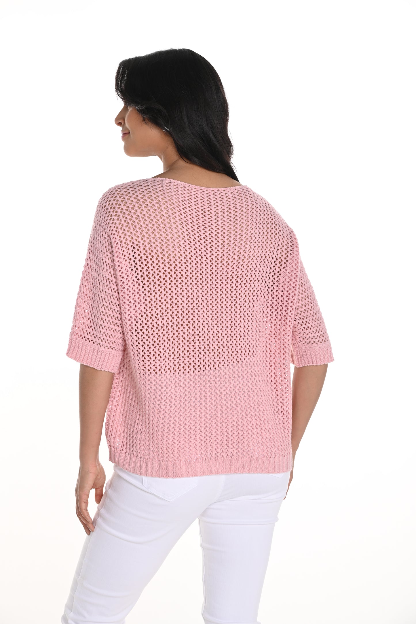 Frank Lyman Spring 2025-256839U-849-Knit Top-Dusty Pink - The Coach Pyramids