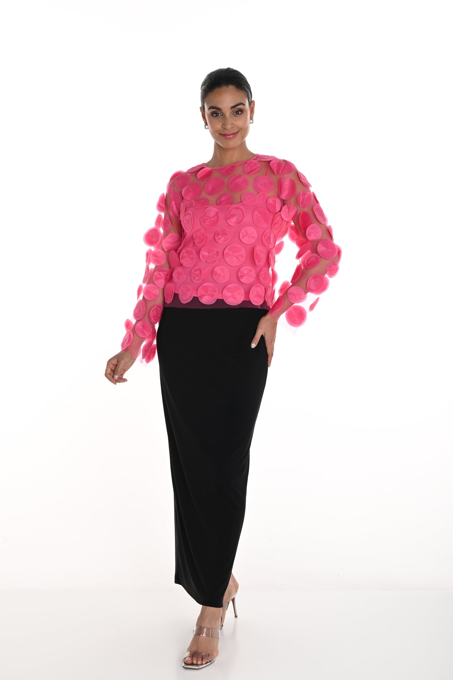 Frank Lyman Spring 2025-258009-100-Knit Skirt-Black - The Coach Pyramids