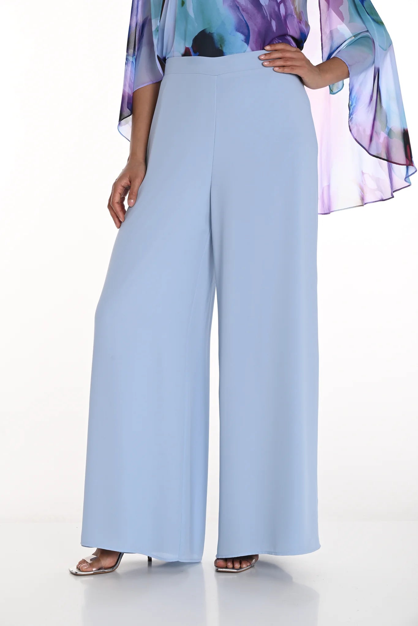 Frank Lyman-258015-Woven Pant-Powder Blue - The Coach Pyramids