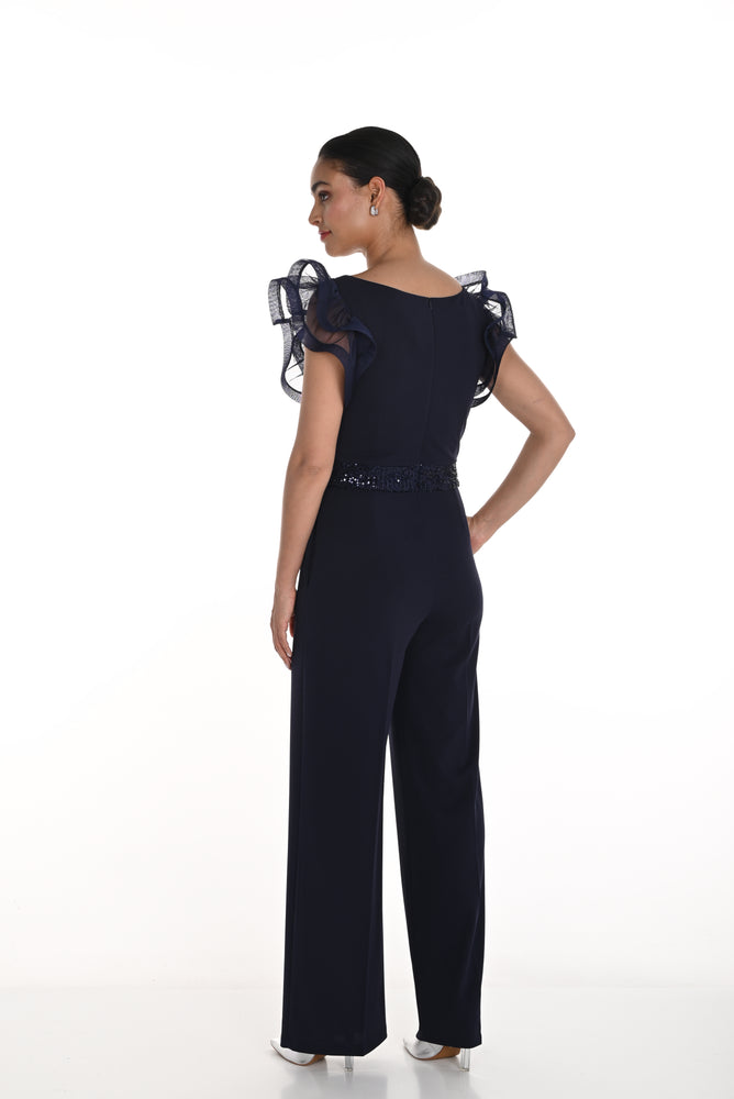 Frank Lyman Spring 2025-258132-303-Knit Jumpsuit-Midnight