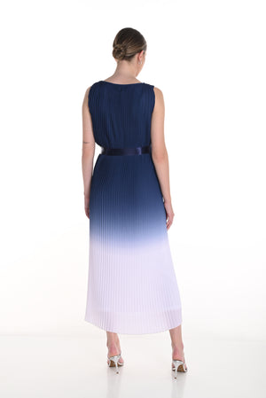 Frank Lyman Spring 2025-258149-3002-Woven Dress-Navy/Off White